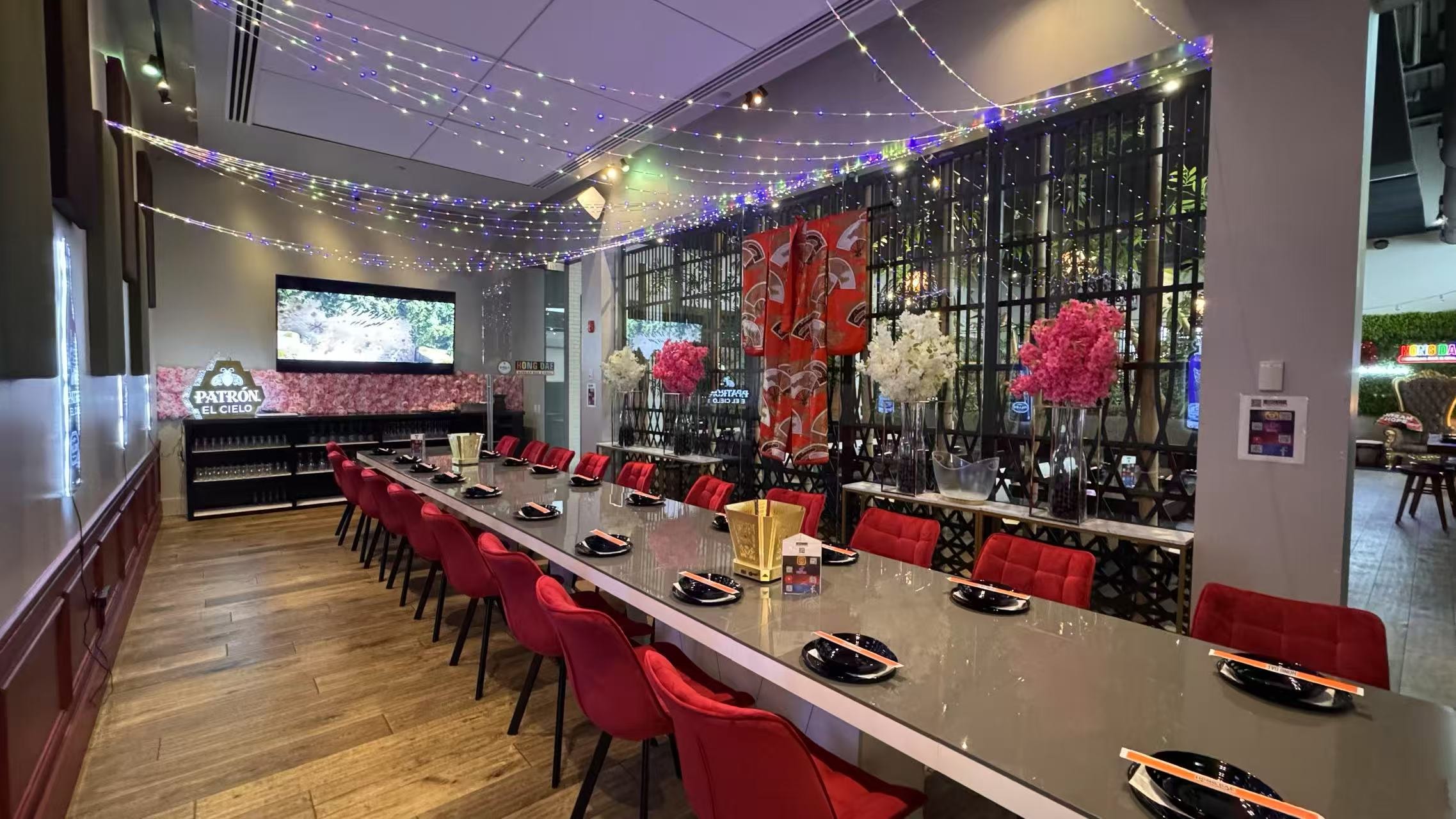 Warm interior of Yori Sushi restaurant
